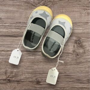 Stylish Gray and Yellow Toddler Shoes with Soft Canvas Material